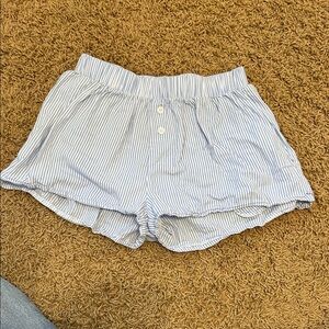 Amazon Women's High Waist Blue Striped Shorts